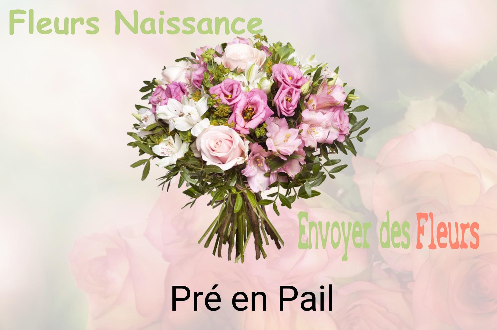 Bouquet de fleurs de naissance livré à Pré-en-Pail