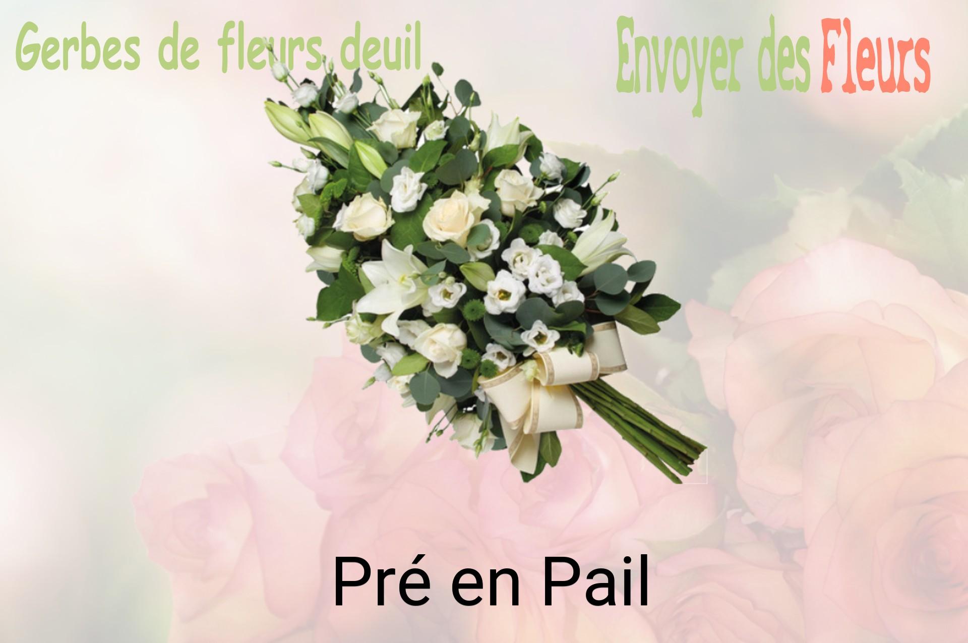 Gerbe de fleurs de deuil livrée à Pré-en-Pail